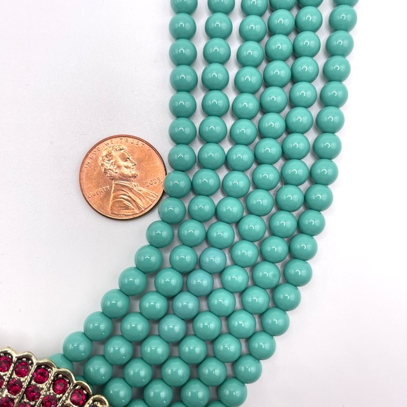 Heidi Daus Belgian Disc Turquoise Crystal Statement Necklace - Picture 5 of 12